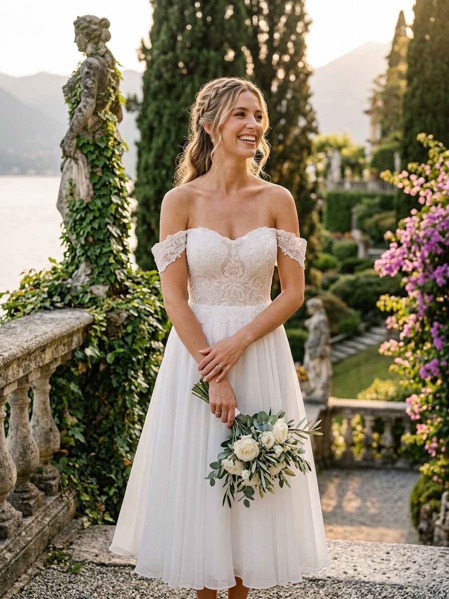 Robe de mariée Bohème Élégance – Longueur Midi